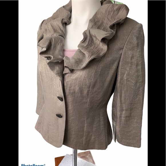 Adrianna Papell Ruffle Collar Jacket - Picture 6 of 10